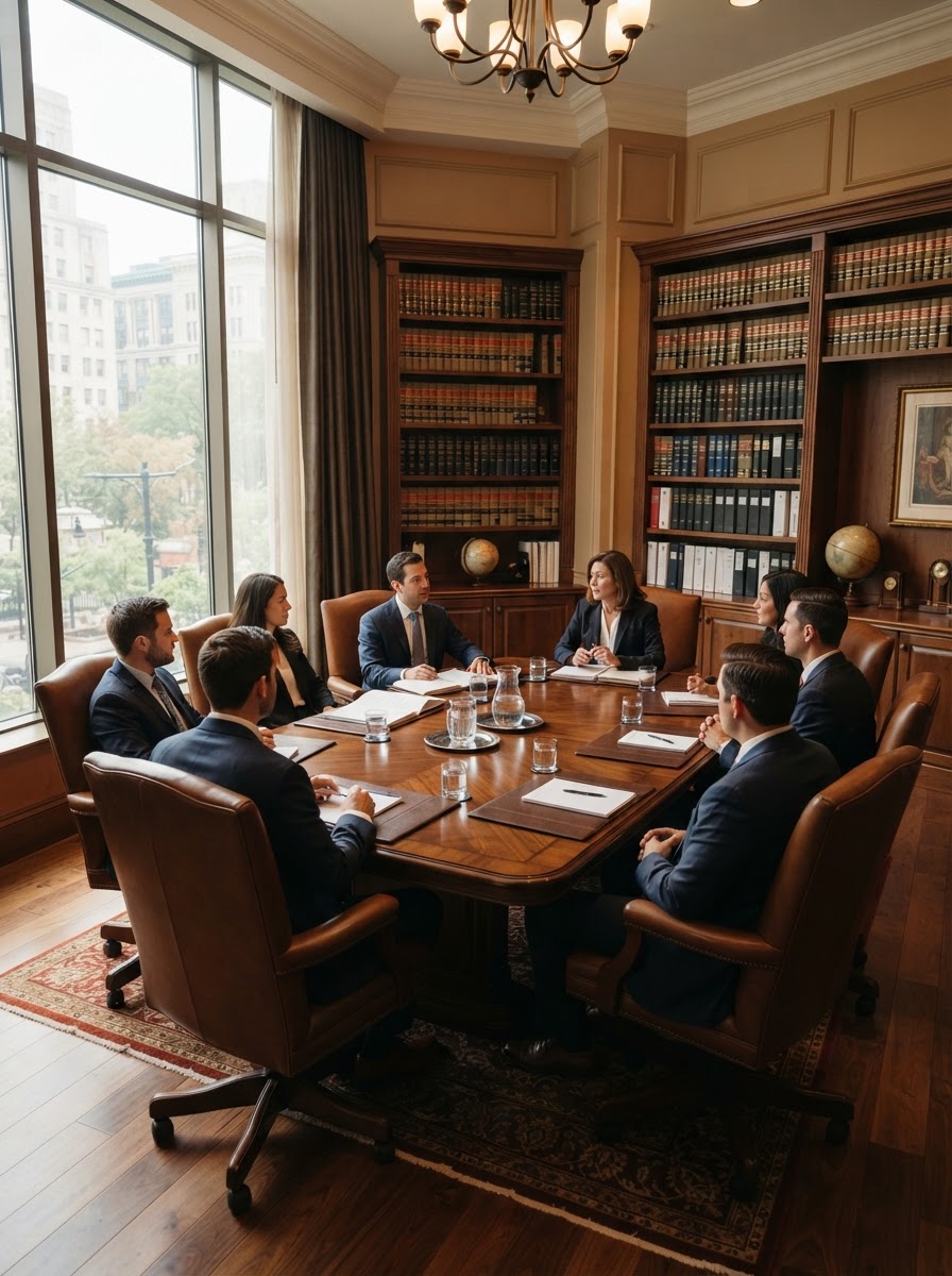 Tilchin & Hall, P.C. conference room where attorneys meet with clients
