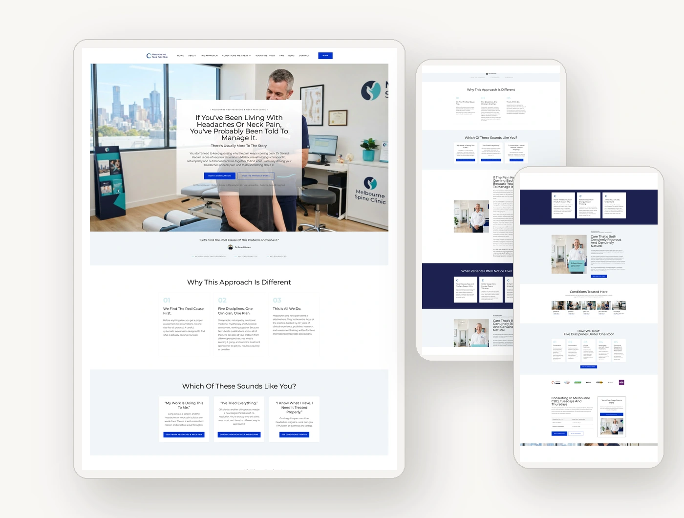 Melbourne CBD Headache & Neck Pain Clinic — Chiropractic, Naturopathy & Functional Medicine website built with PractitionerPro