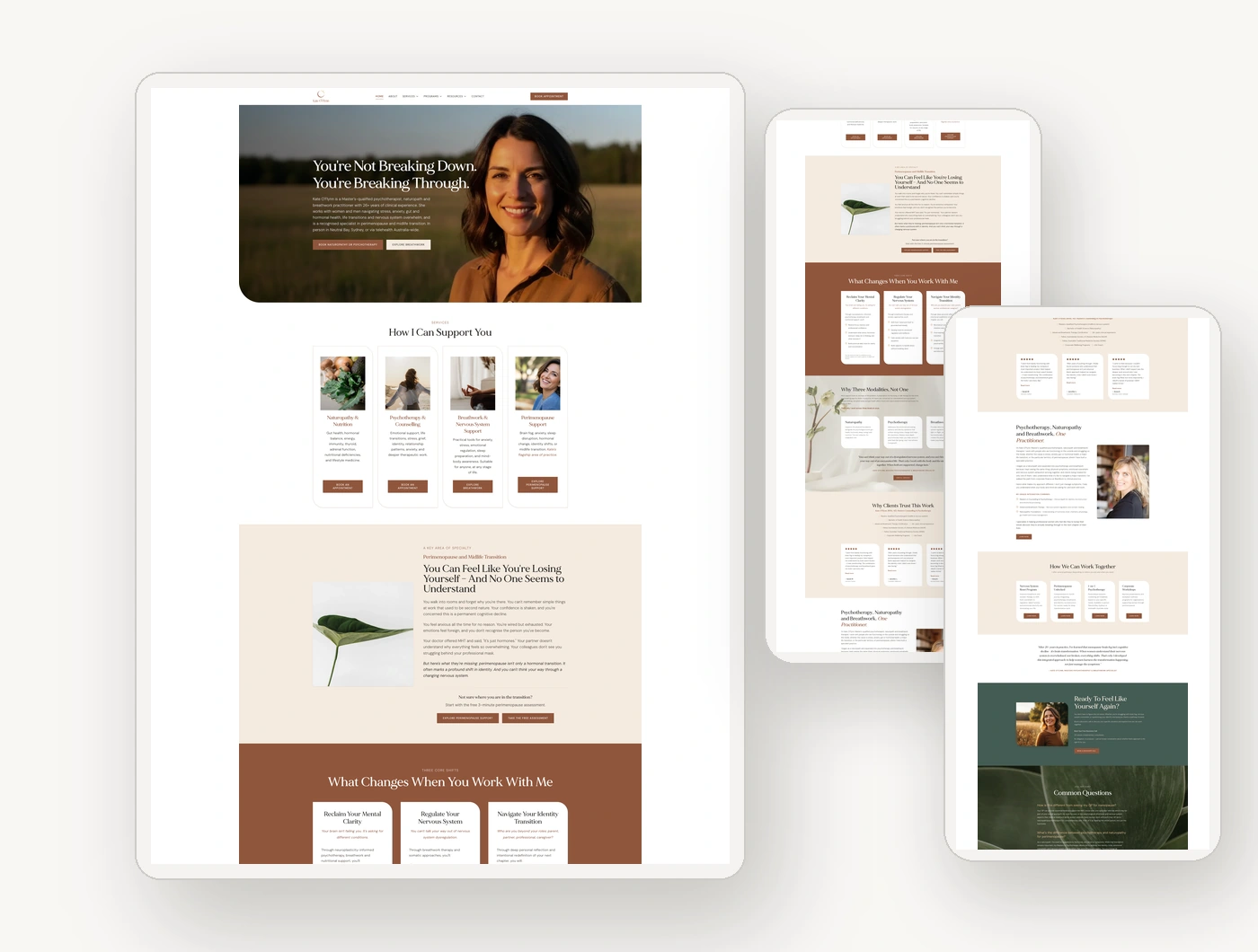 Kate O'Flynn — Psychotherapist, Naturopath & Breathwork website built with PractitionerPro