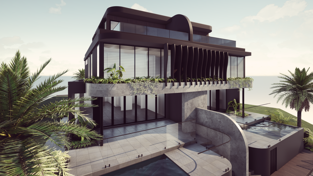 Tarcoola Duplex — architectural visualisation, street presentation