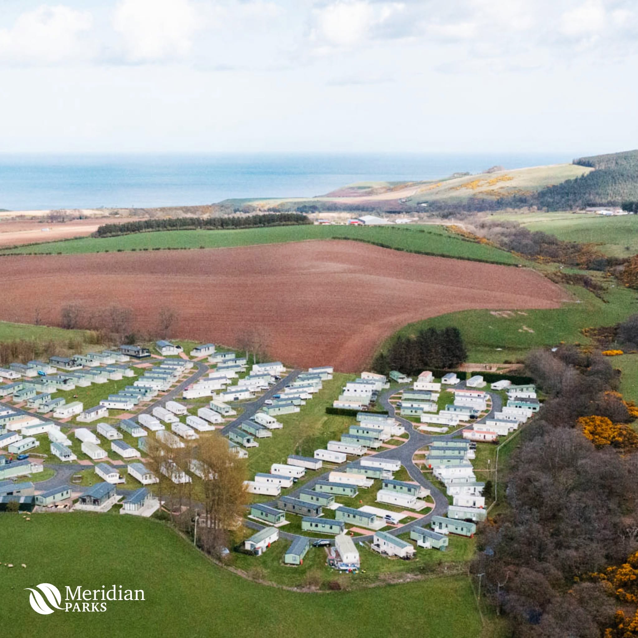 Aerial view of the peaceful Cockburnspath holiday park