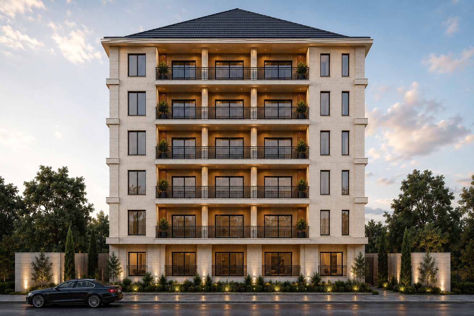 Horizon Residences Bloudan — back facade render
