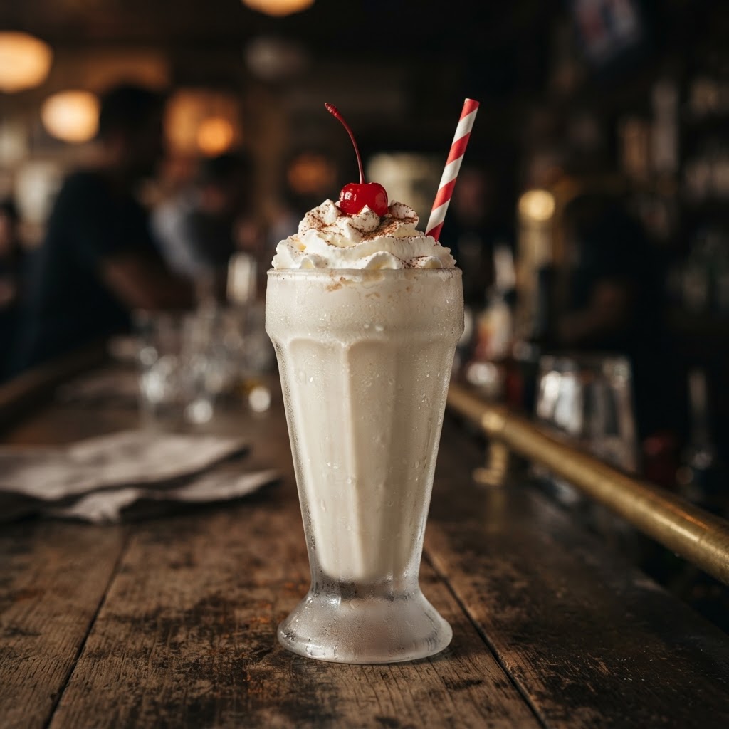 Close-up of a classic milkshake