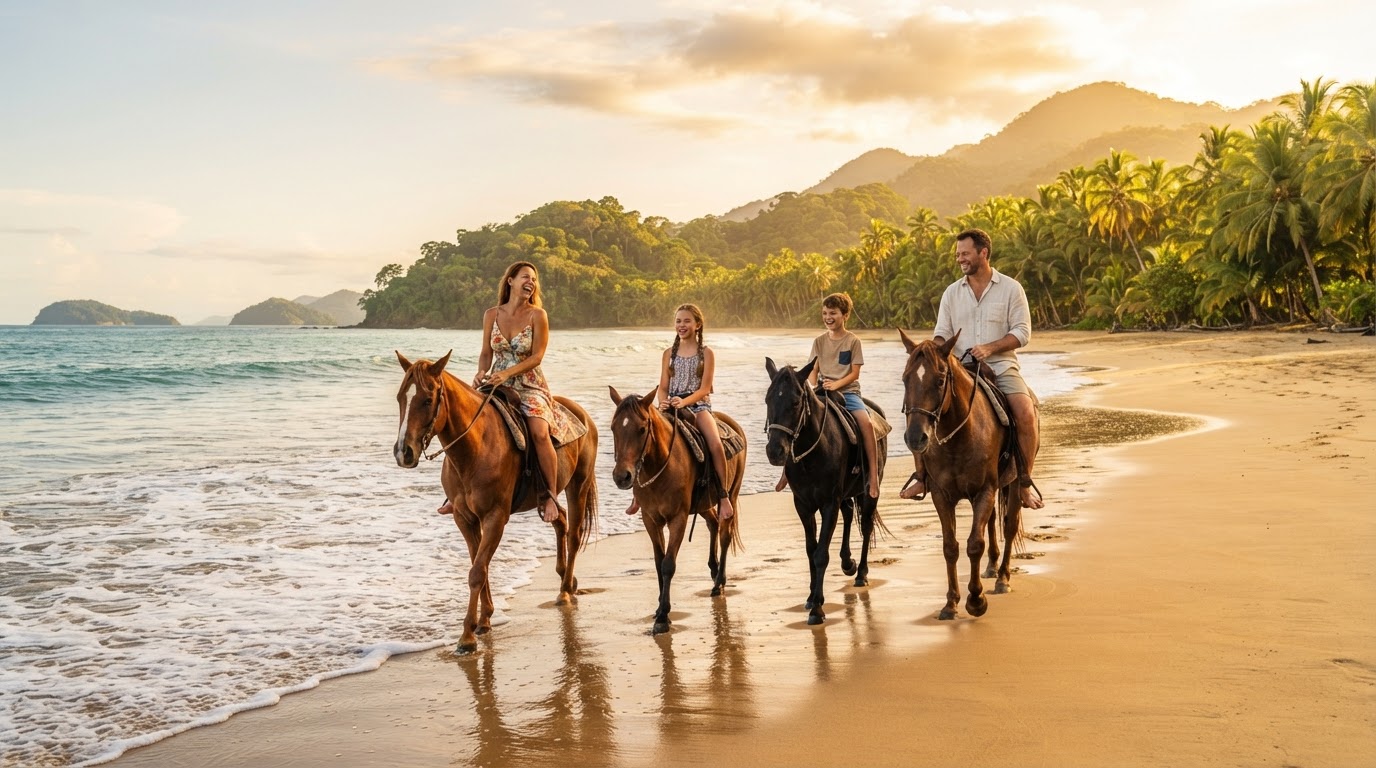 Costa Rica coastline at golden hour