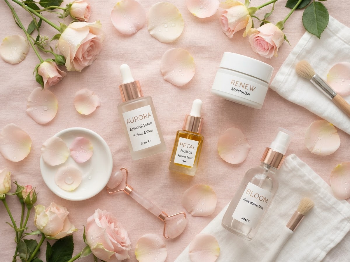 Skincare flatlay e prodotti preferiti