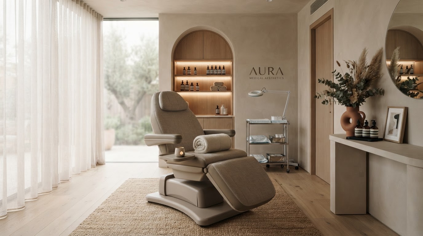Luxury regenerative aesthetics treatment room