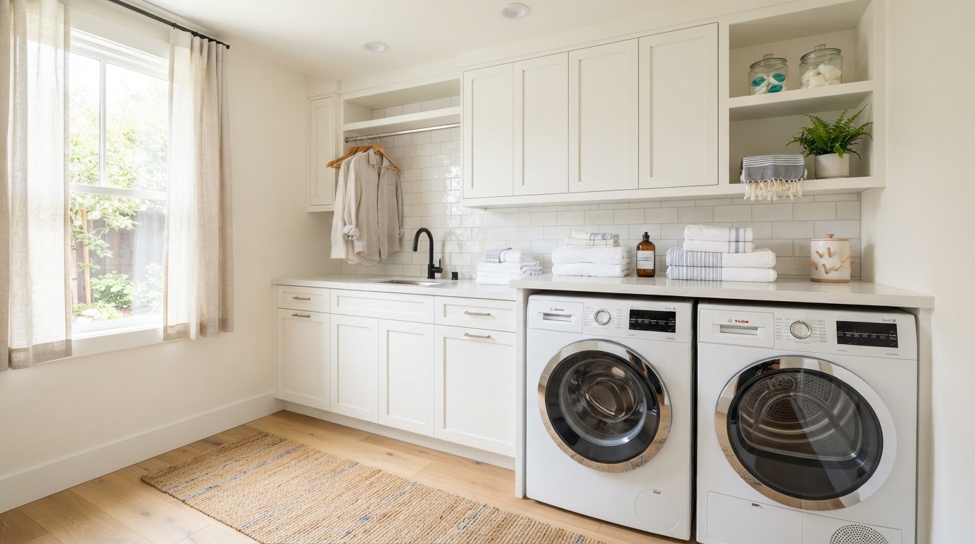 Modern laundry room with the 2Ultra03 Platinum Laundry System