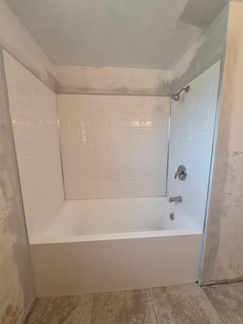 Modern Walk-In Shower With Recessed Lighting