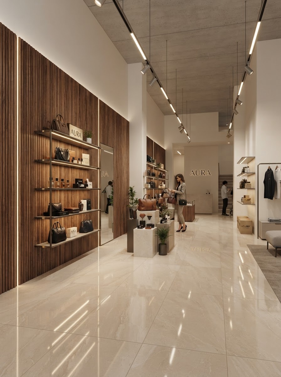 Local comercial — Wall panel y porcelanato
