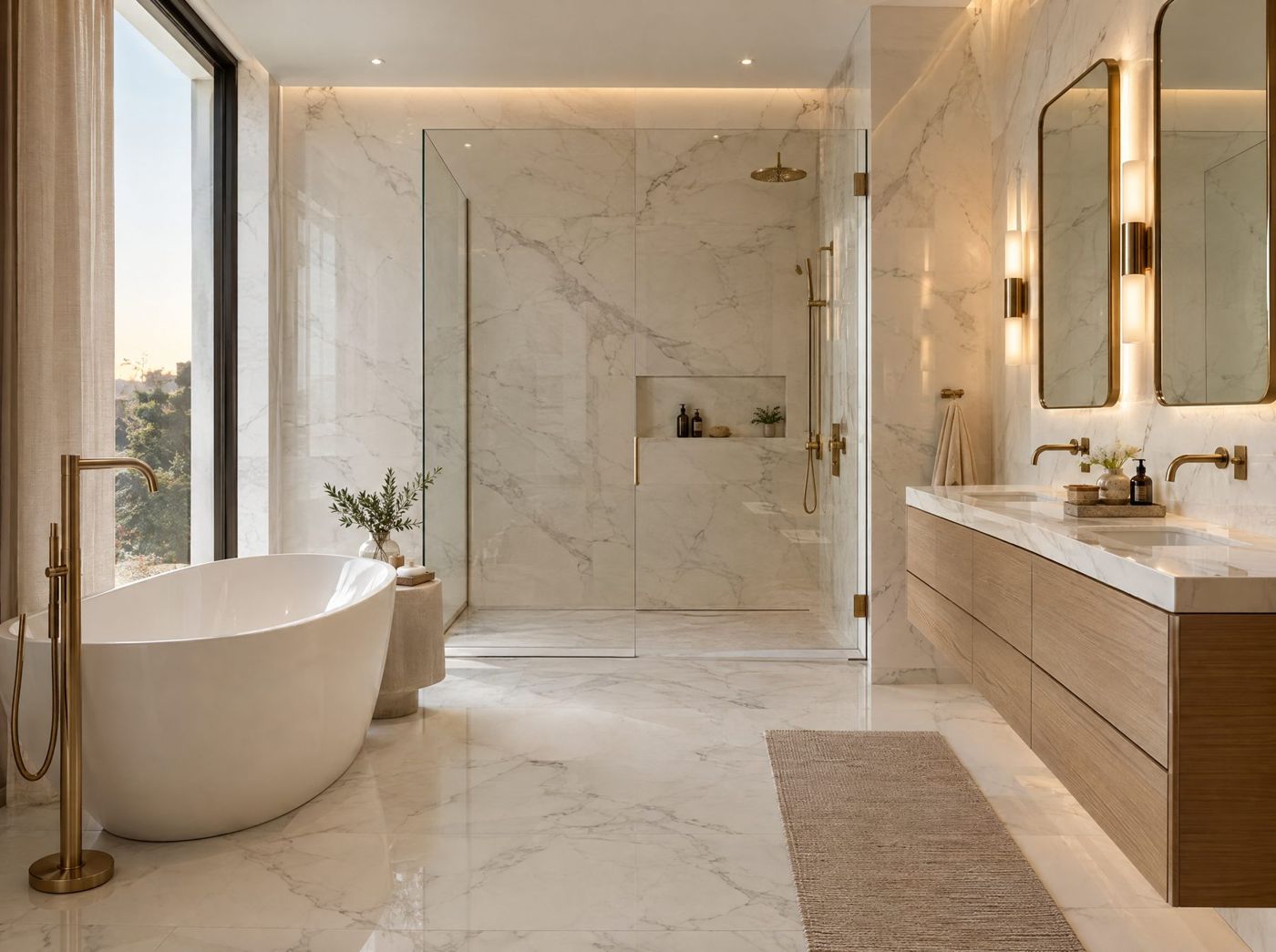 Baño principal — Porcelanato y grifería