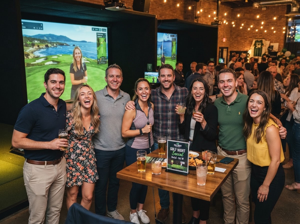 Group photo of guests at a Traveling Tees event