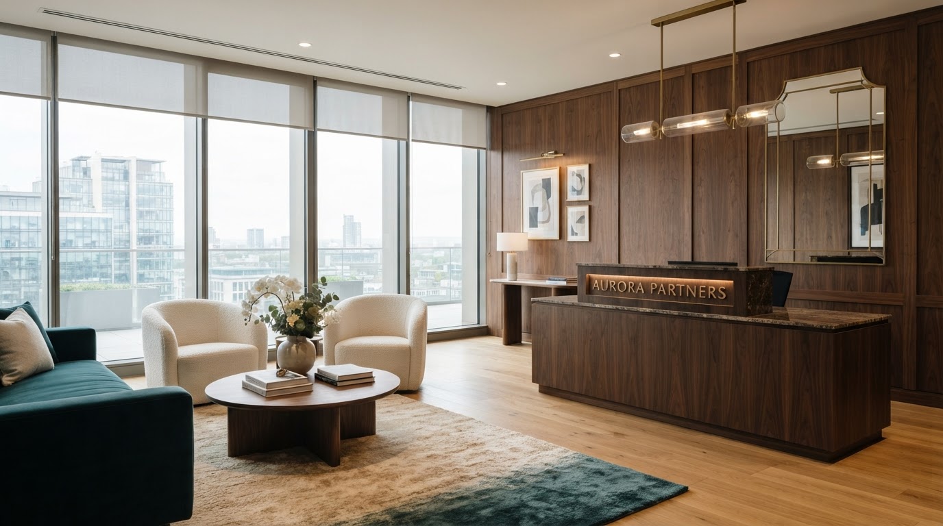 Elegant modern office interior at One Sources Multi-Services