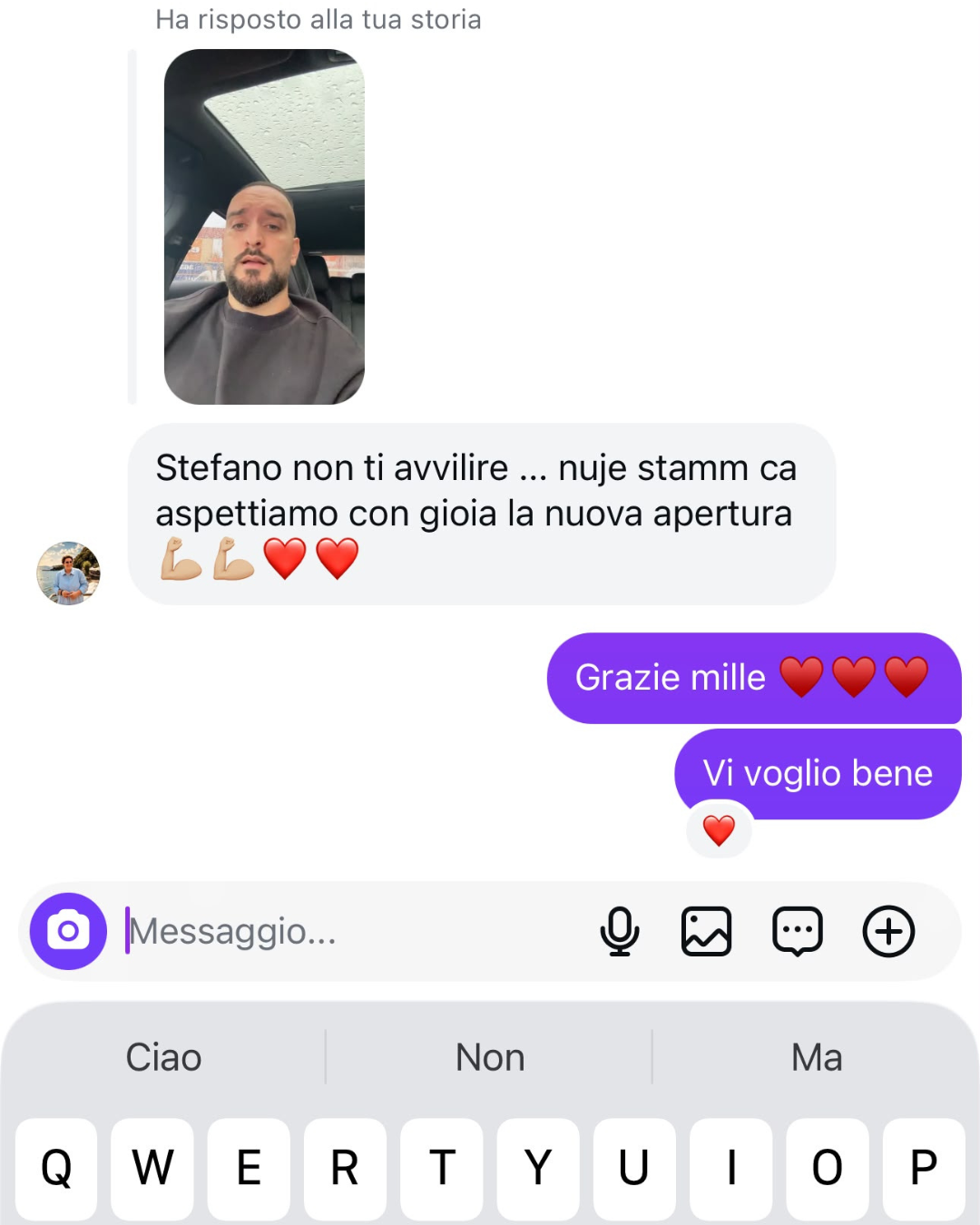 Cliente che chiede notizie sulla riapertura di Trunch