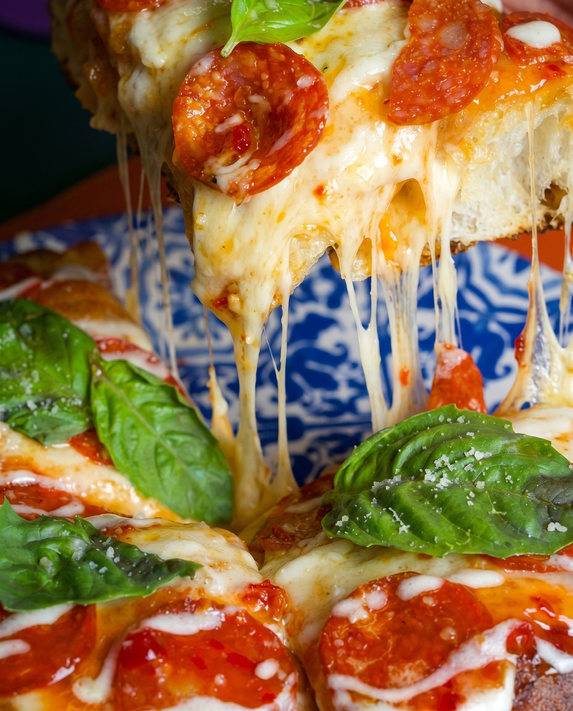 Pizza Trunch fumante e croccante con mozzarella filante
