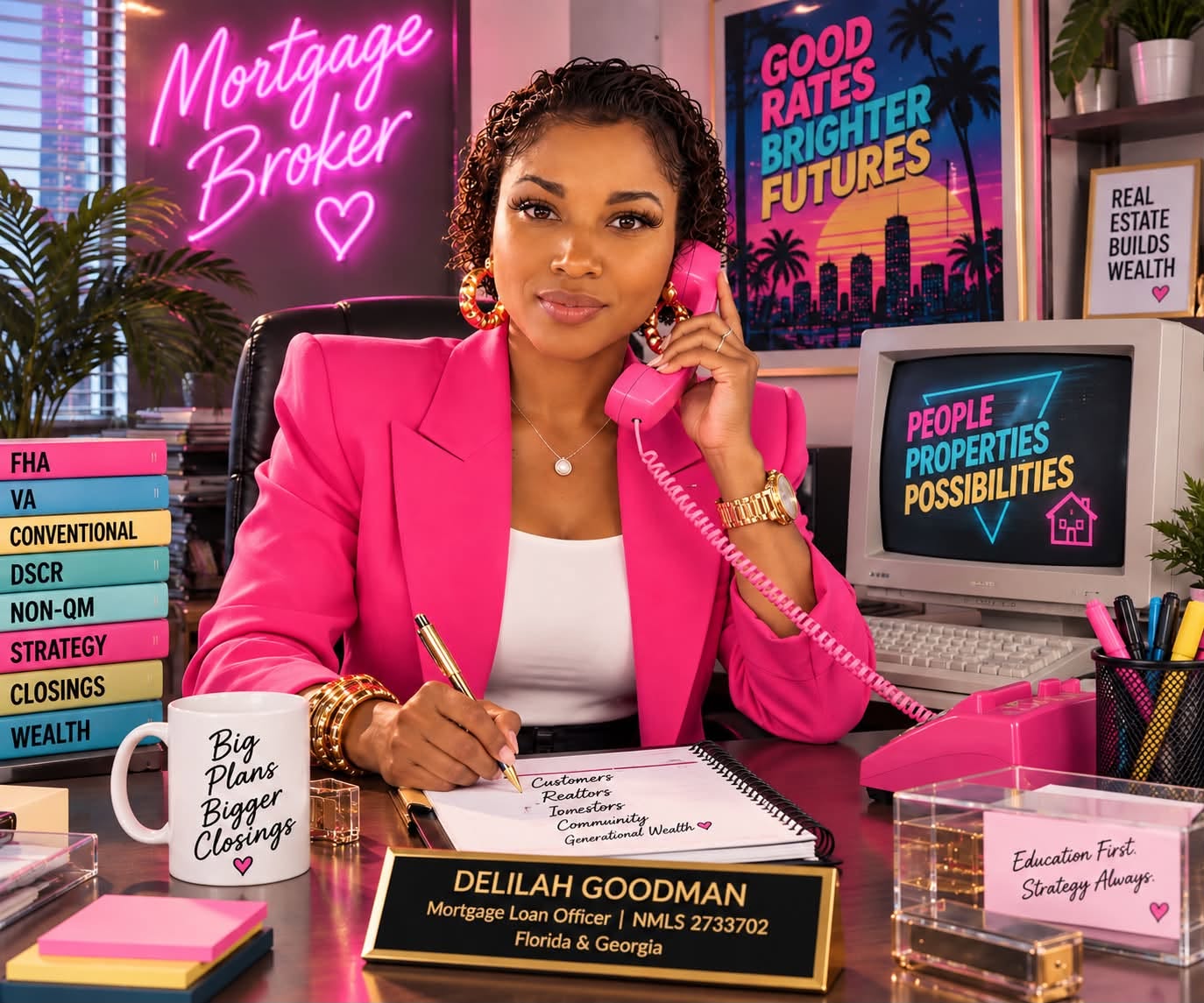 Delilah Goodman, Mortgage Loan Officer NMLS 2733702, at her desk