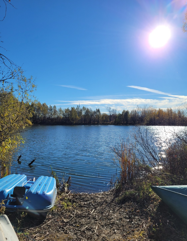 Open natural space with water views for tent camping at Findlay Creek Farmstead in Ottawa