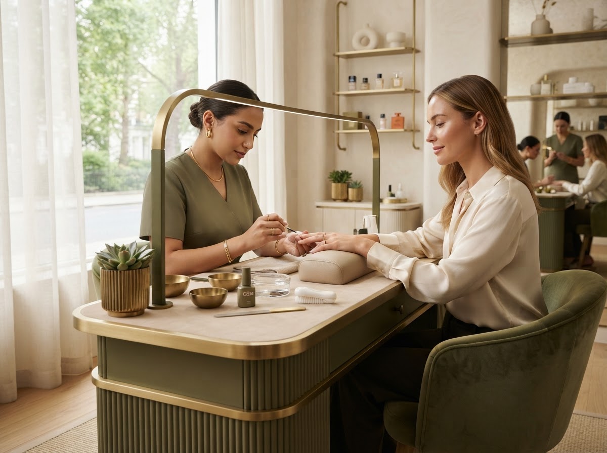 Nail Artists workspace at Floral De Beaute
