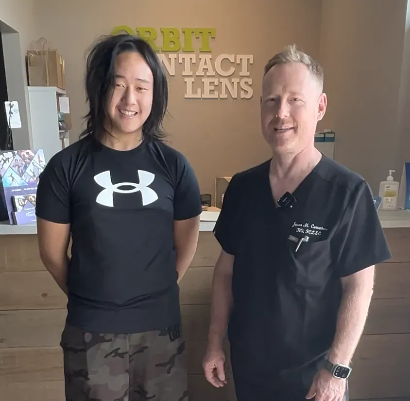 Jason M. Carruthers, RO, FCLSC in clinic at Orbit Contact Lens
