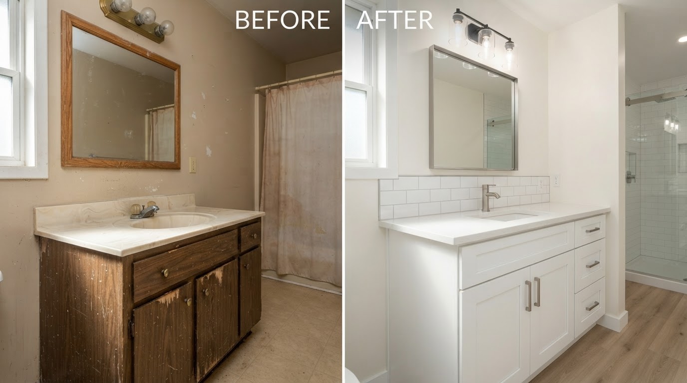 Kitchen & Bathroom Improvements — before and after example