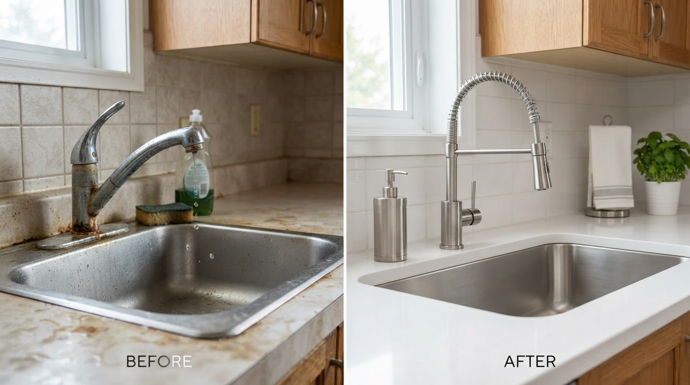 Minor Plumbing & Electrical — before and after example