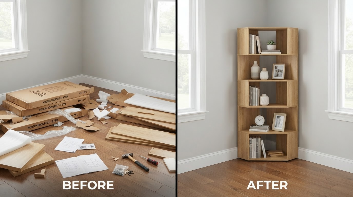Furniture Assembly — before and after example