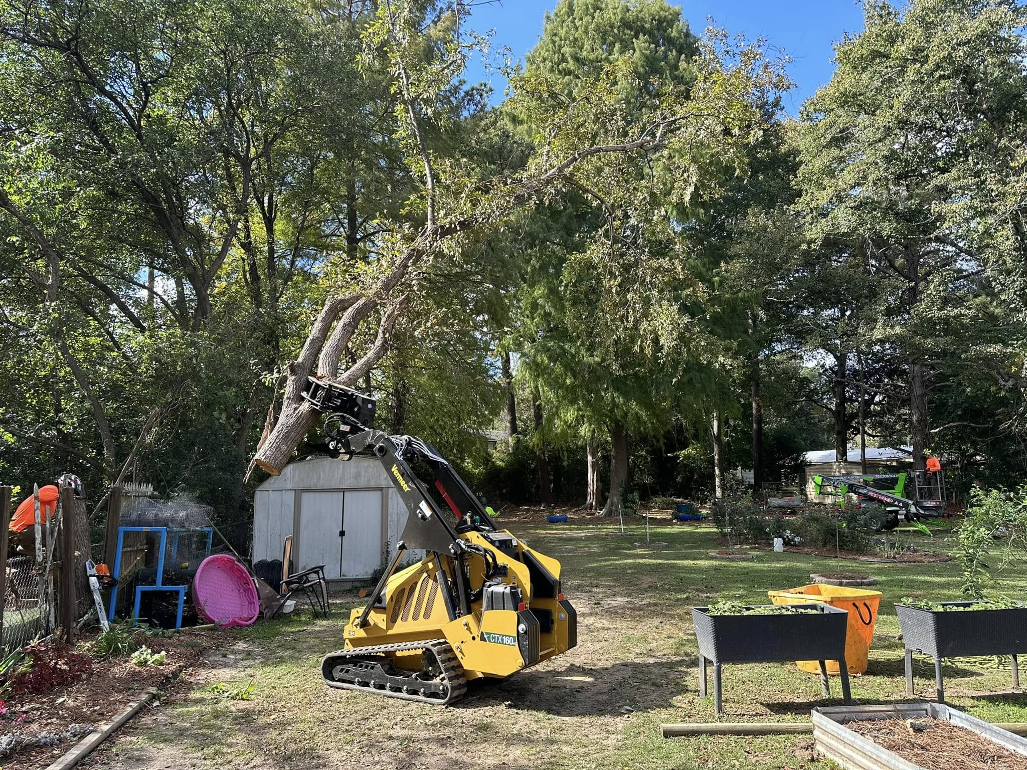 Heavy duty equipment clearing residential lot in Harris County, GA