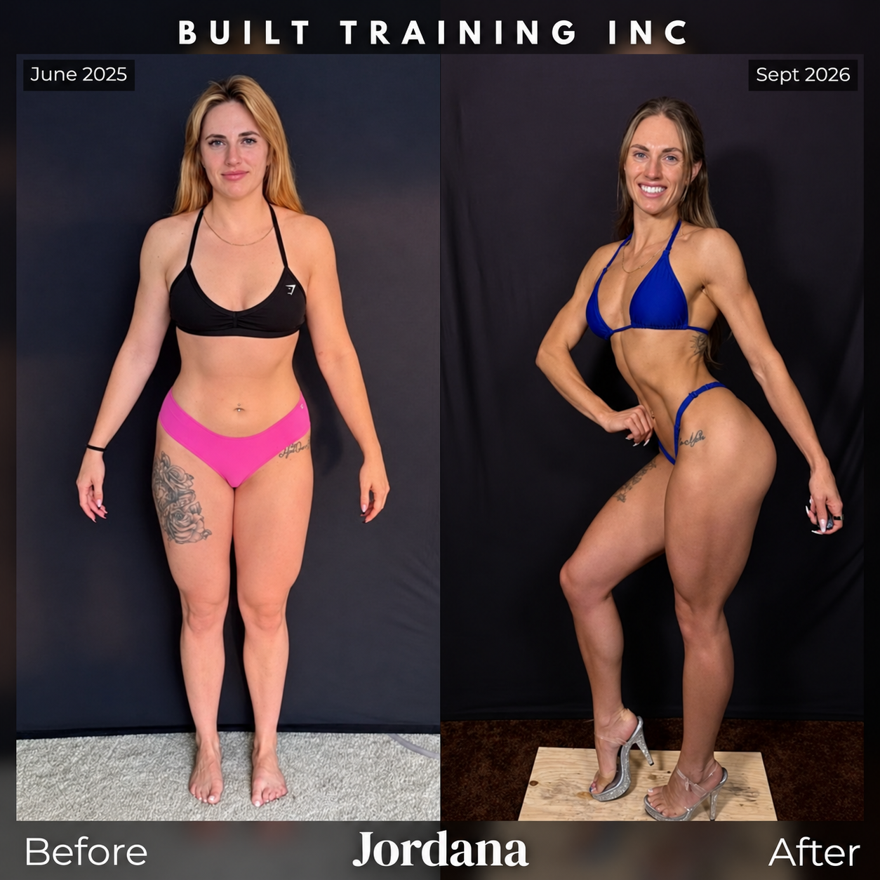 BUILT Training Client Jordana Before and After Transformation