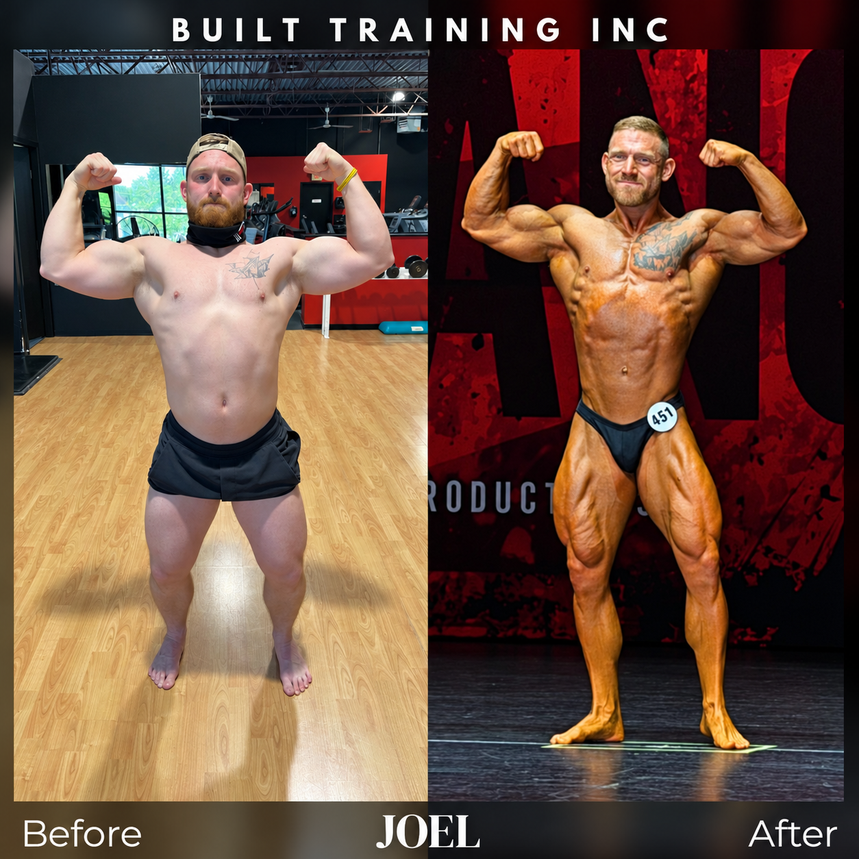 BUILT Training Client Joel Before and After Transformation