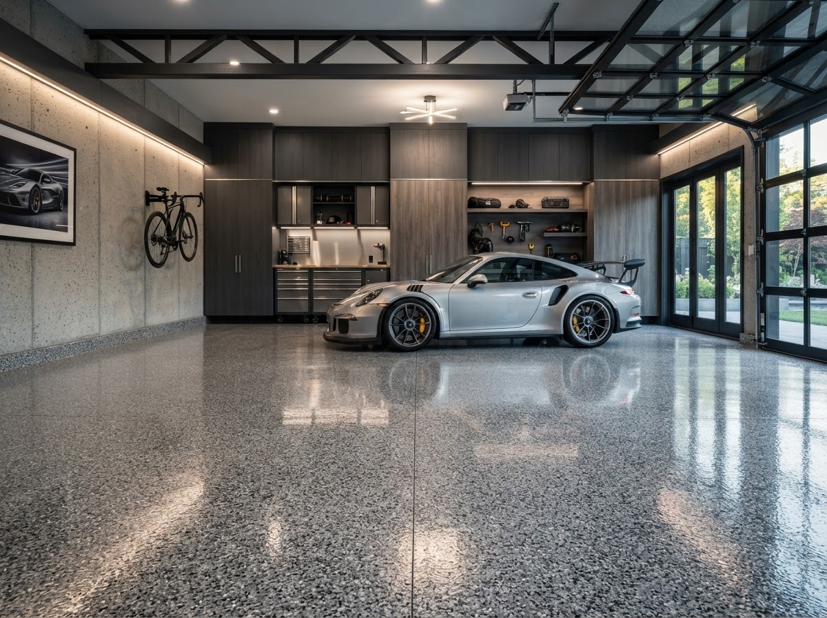 Polyaspartic Flake Floors — FlowState epoxy finish