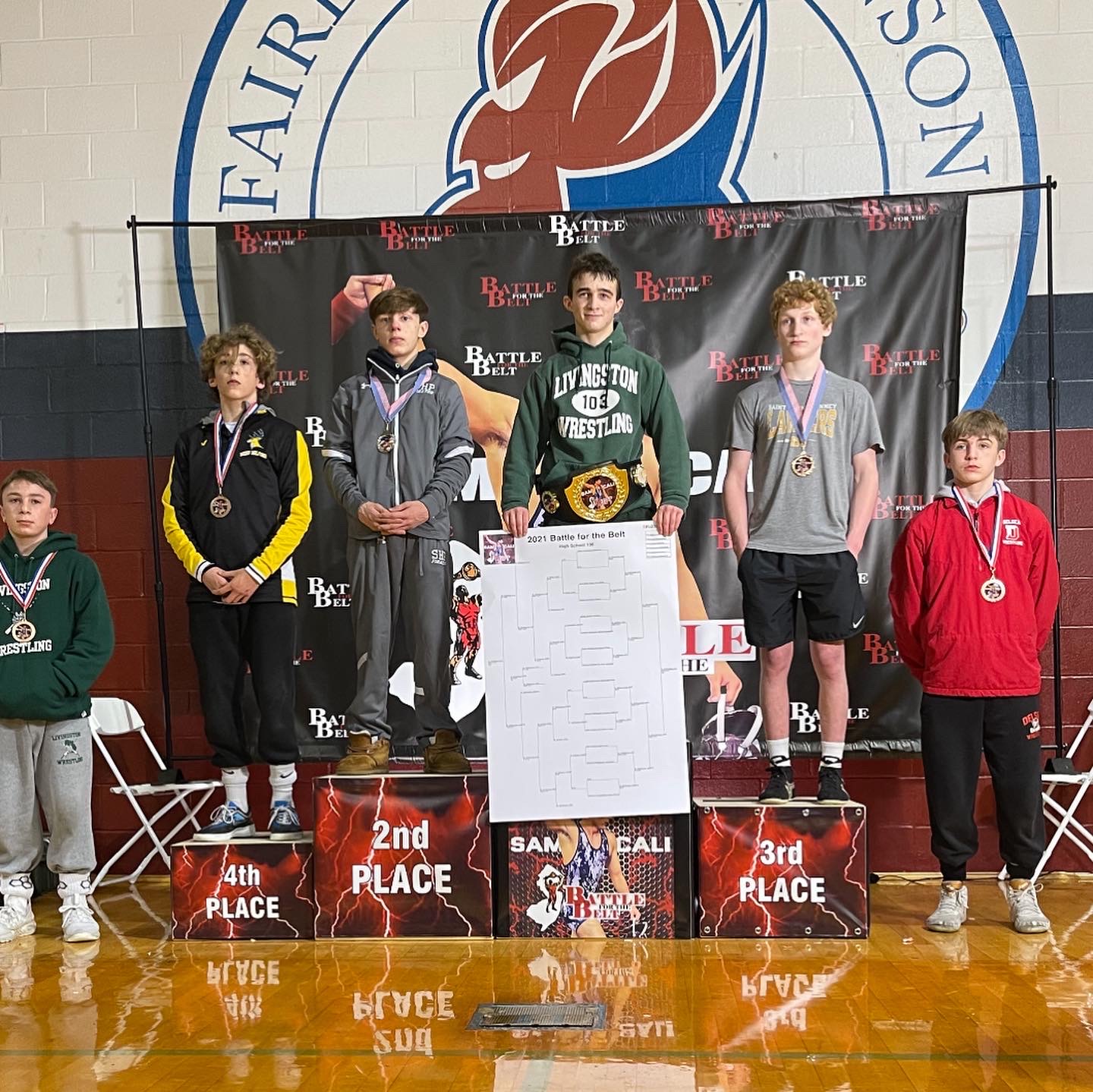 Este Built wrestler on the awards stand