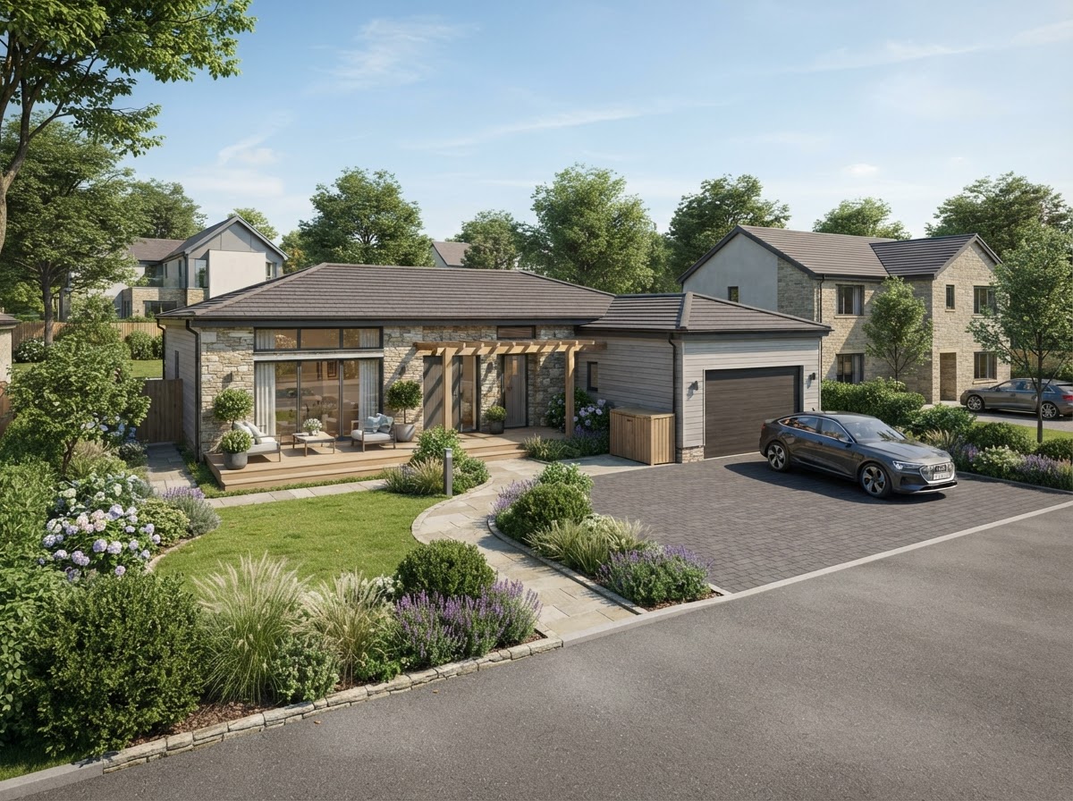 Bungalow plot rendering