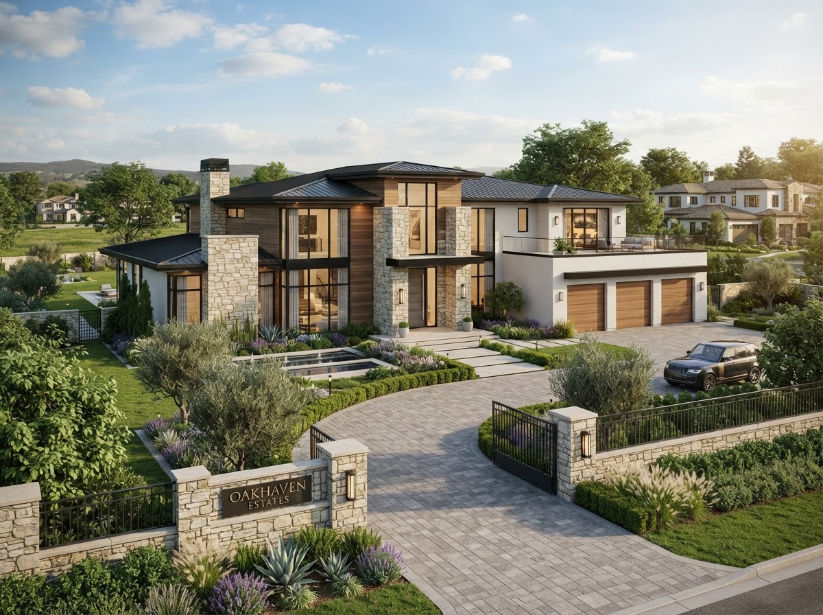 Luxury mansion rendering