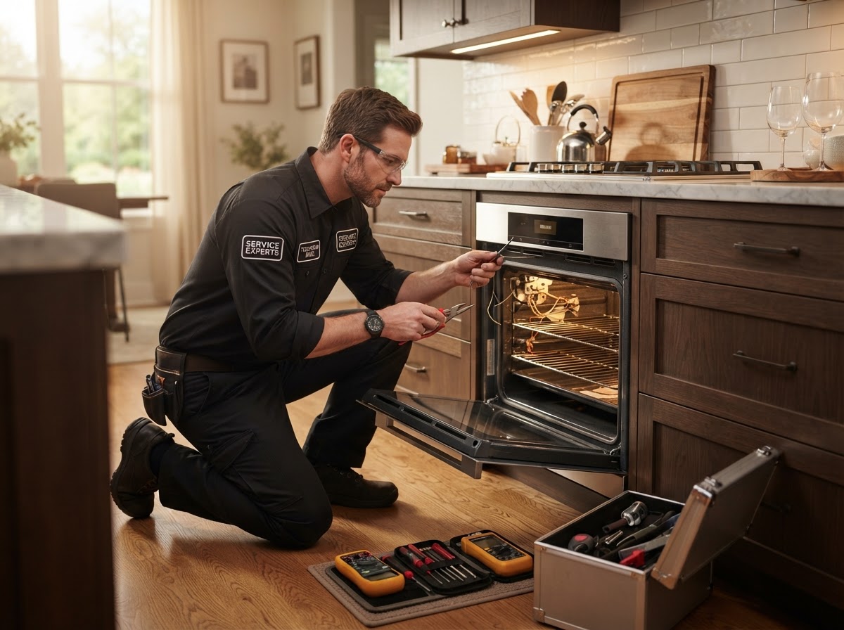 Phoenix technician repairing an oven