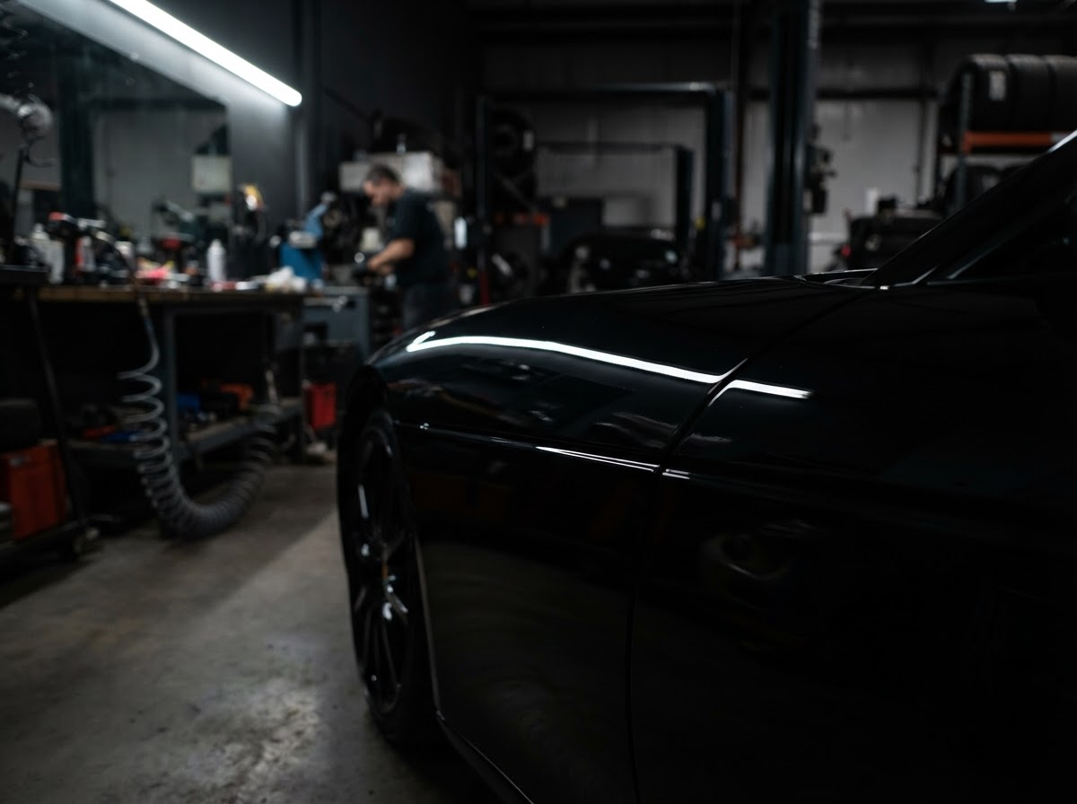 Vehicle body panel repaired and refinished after bodywork