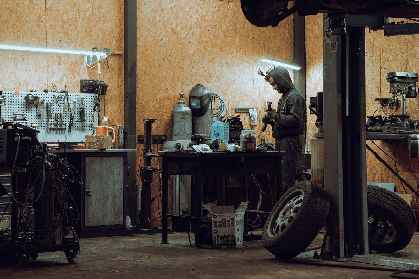 Mechanic performing precision repair