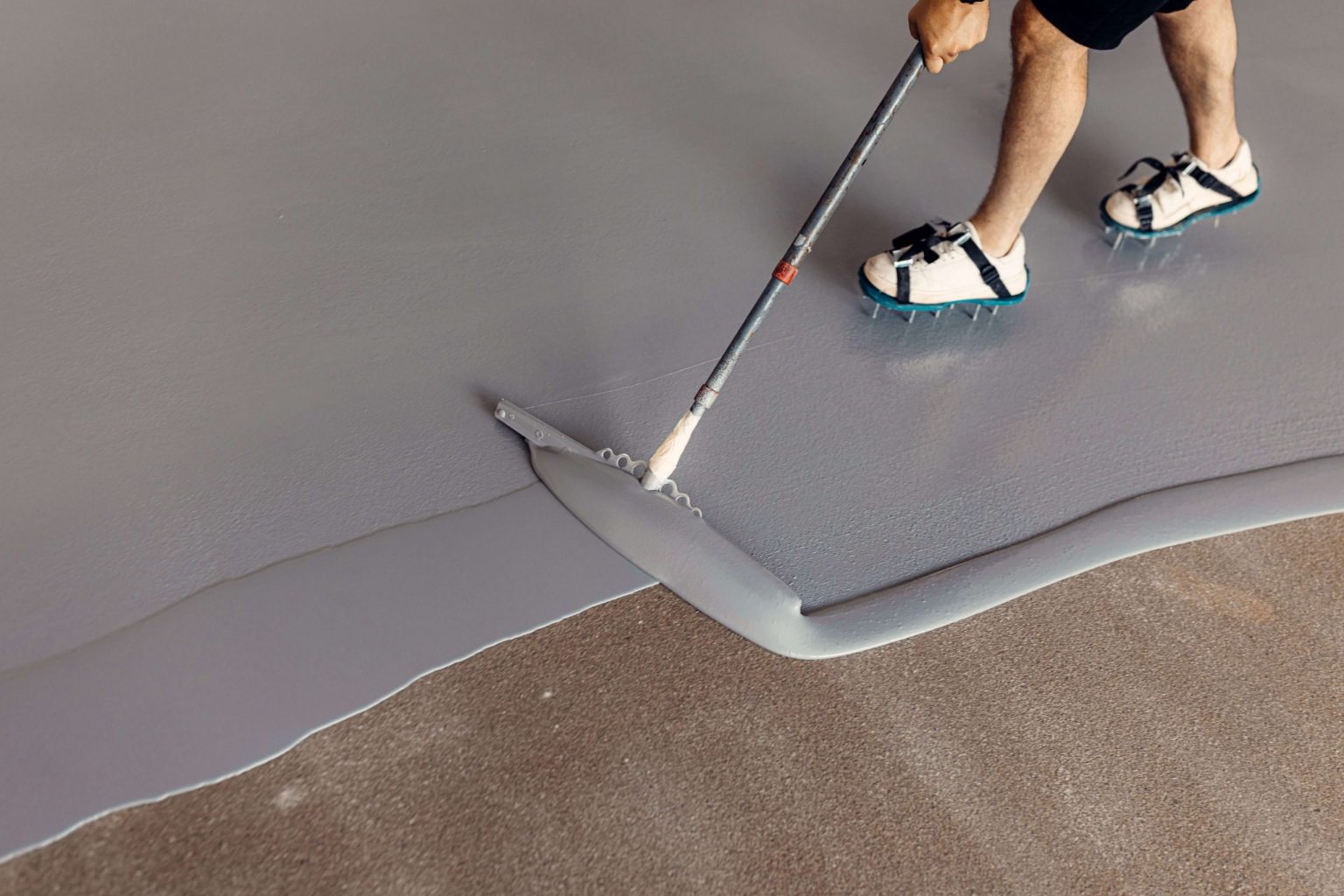 Epoxy coated garage floor