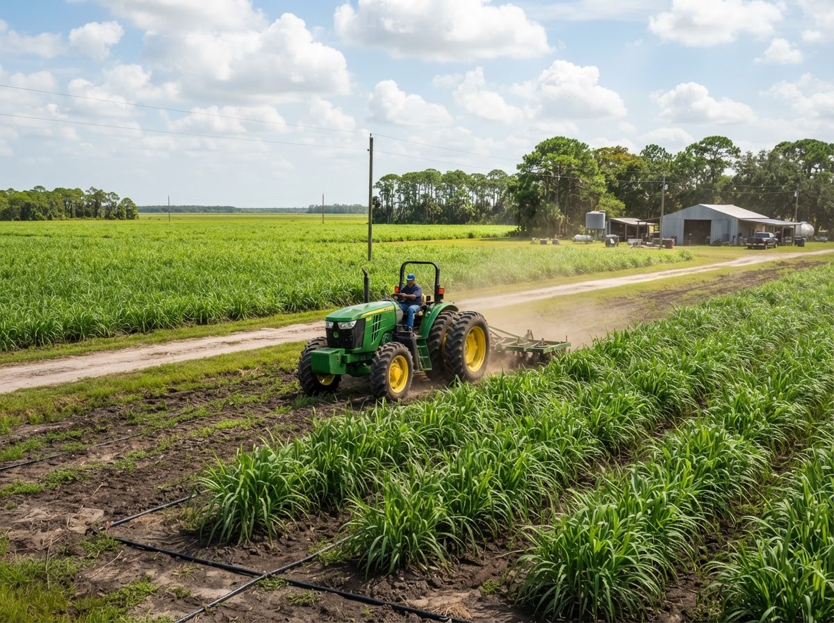 Agricultural farming fields in Belle Glade, FL