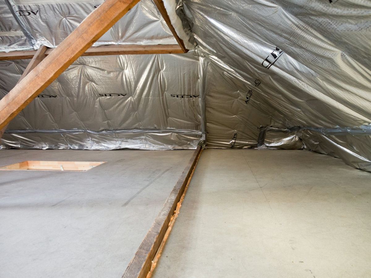 A boarded loft with insulated roof