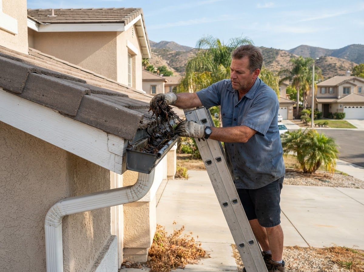 Gutter Cleaning & Flush in Sun City, CA