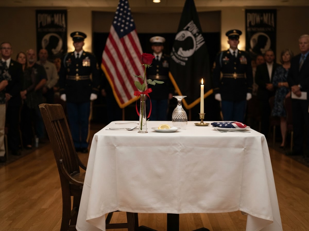 The Missing Man Table ceremony honors fallen and missing service members with a place set for one