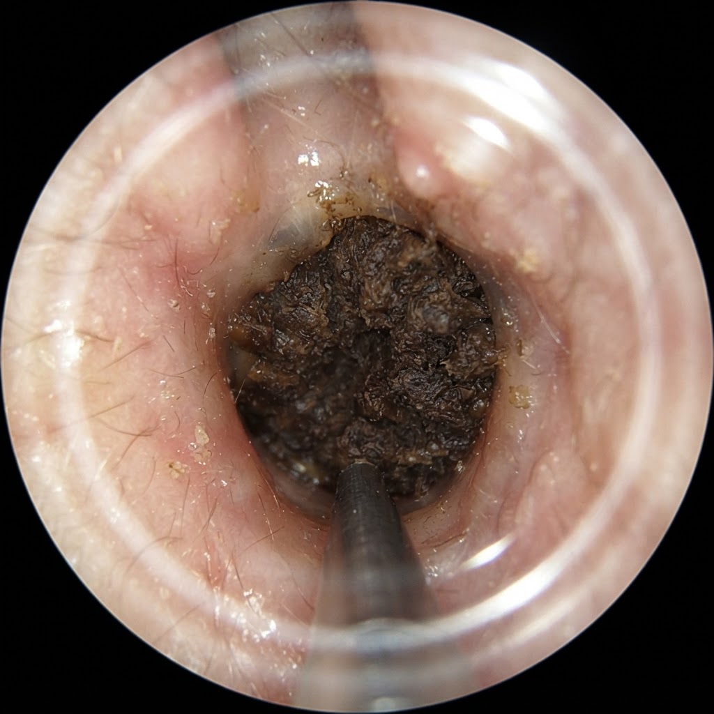 Wax-impacted ear canal