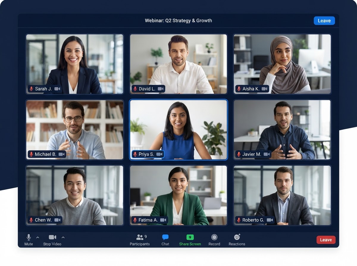 Closer Pilot Ai weekly live webinar with business owners on a video call