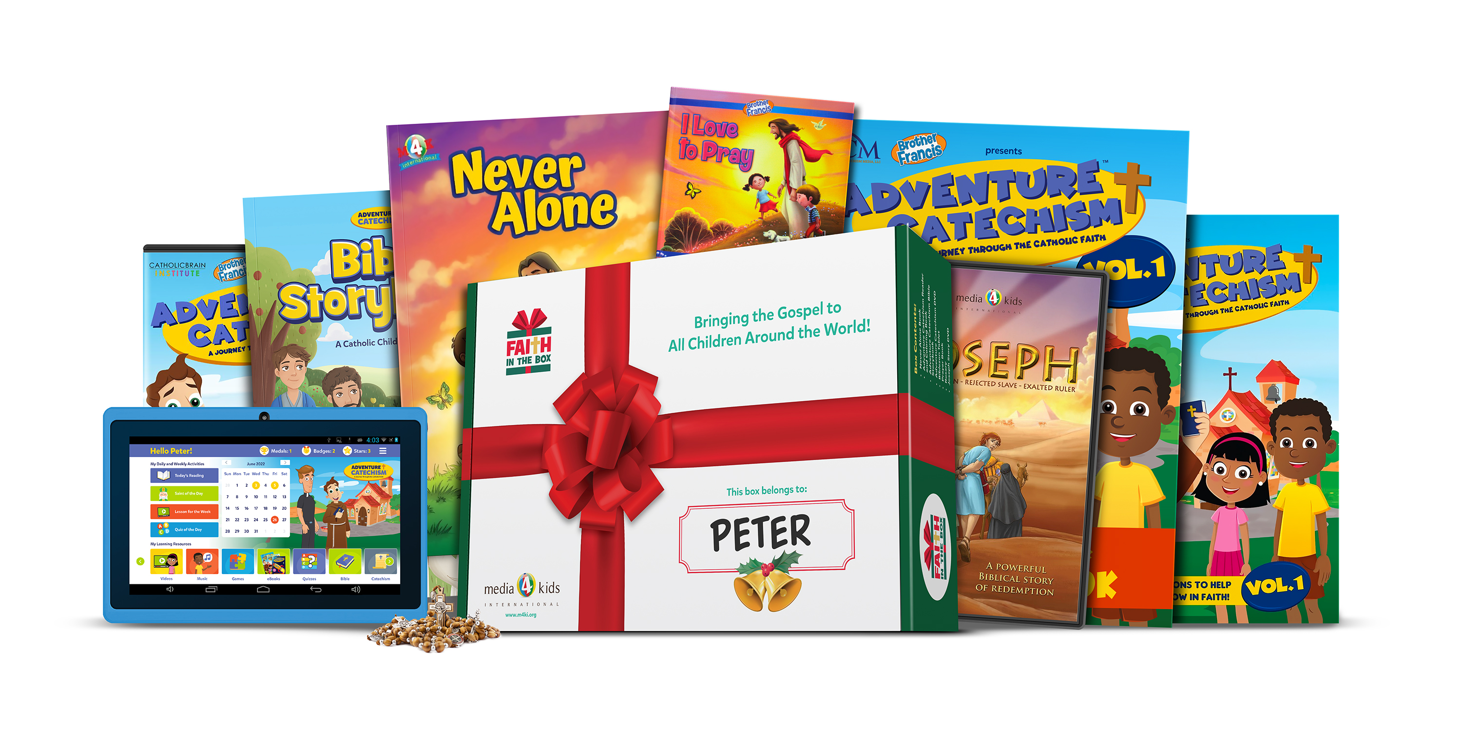 Catholic Faith Box for middle school children with Eucharistic formation and catechism books