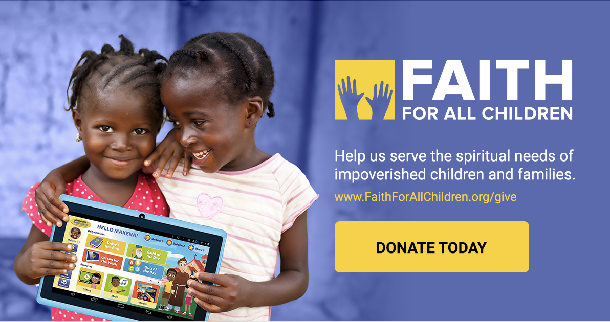 Children reading a Catholic Bible together