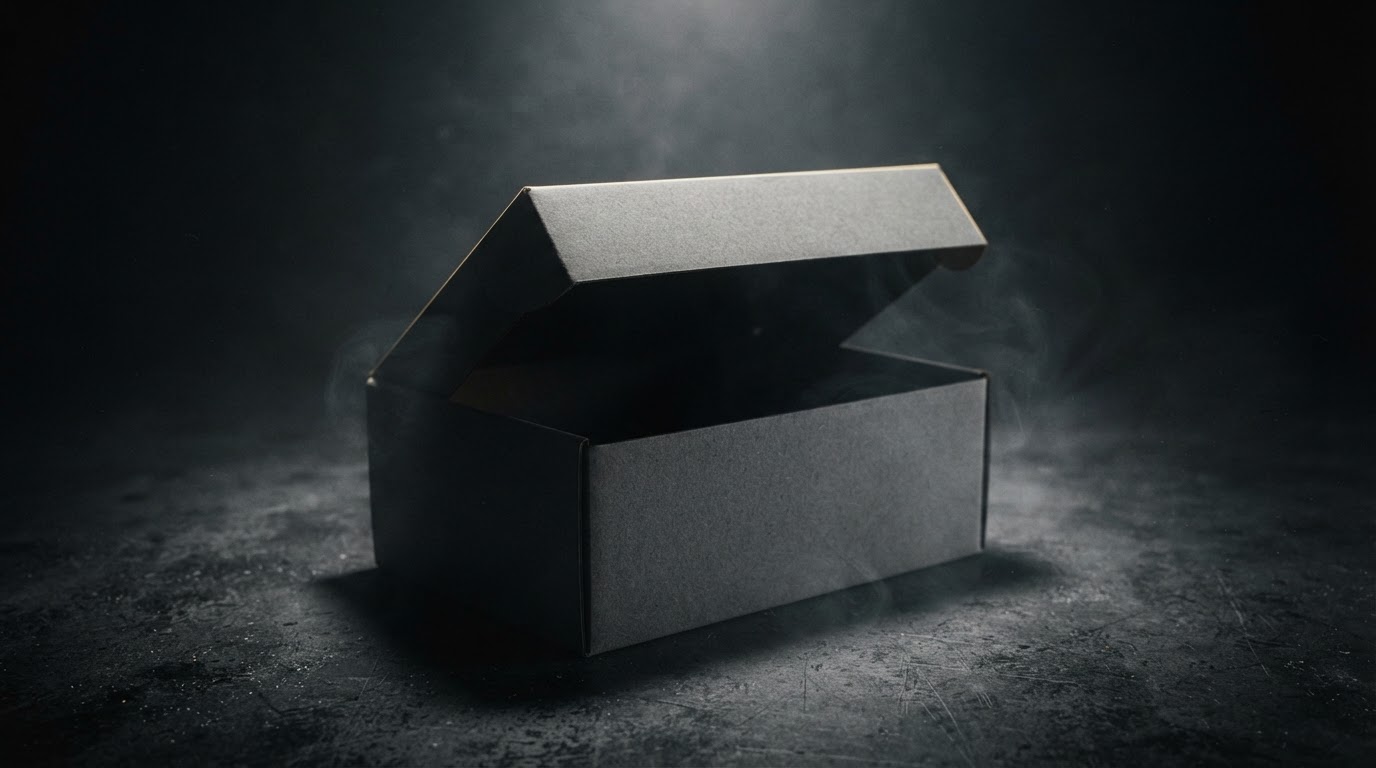 Paquete sellado y vacío — su contenido aún es un misterio