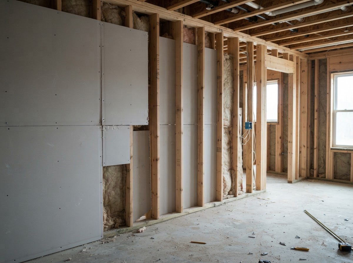 Drywall Installation, Mudding and Taping before