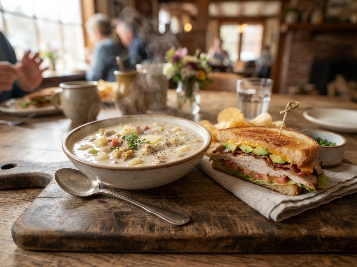 Molly's Famous Scratch Soup & Half Sandwich