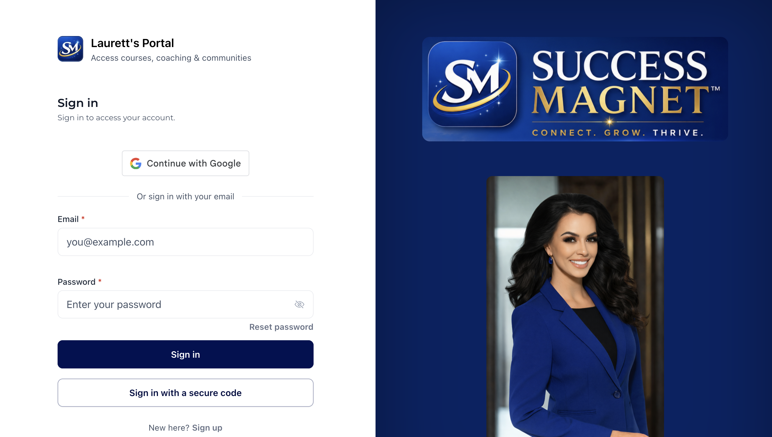 Laurett Arenz Client Portal — Branded Login