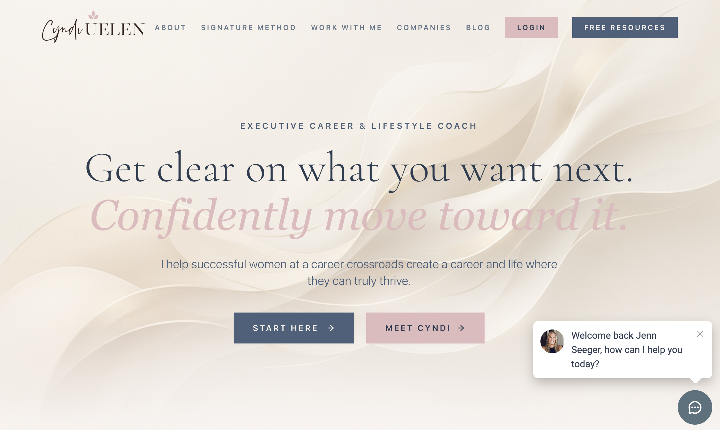 Cyndi Uelen Coaching website preview