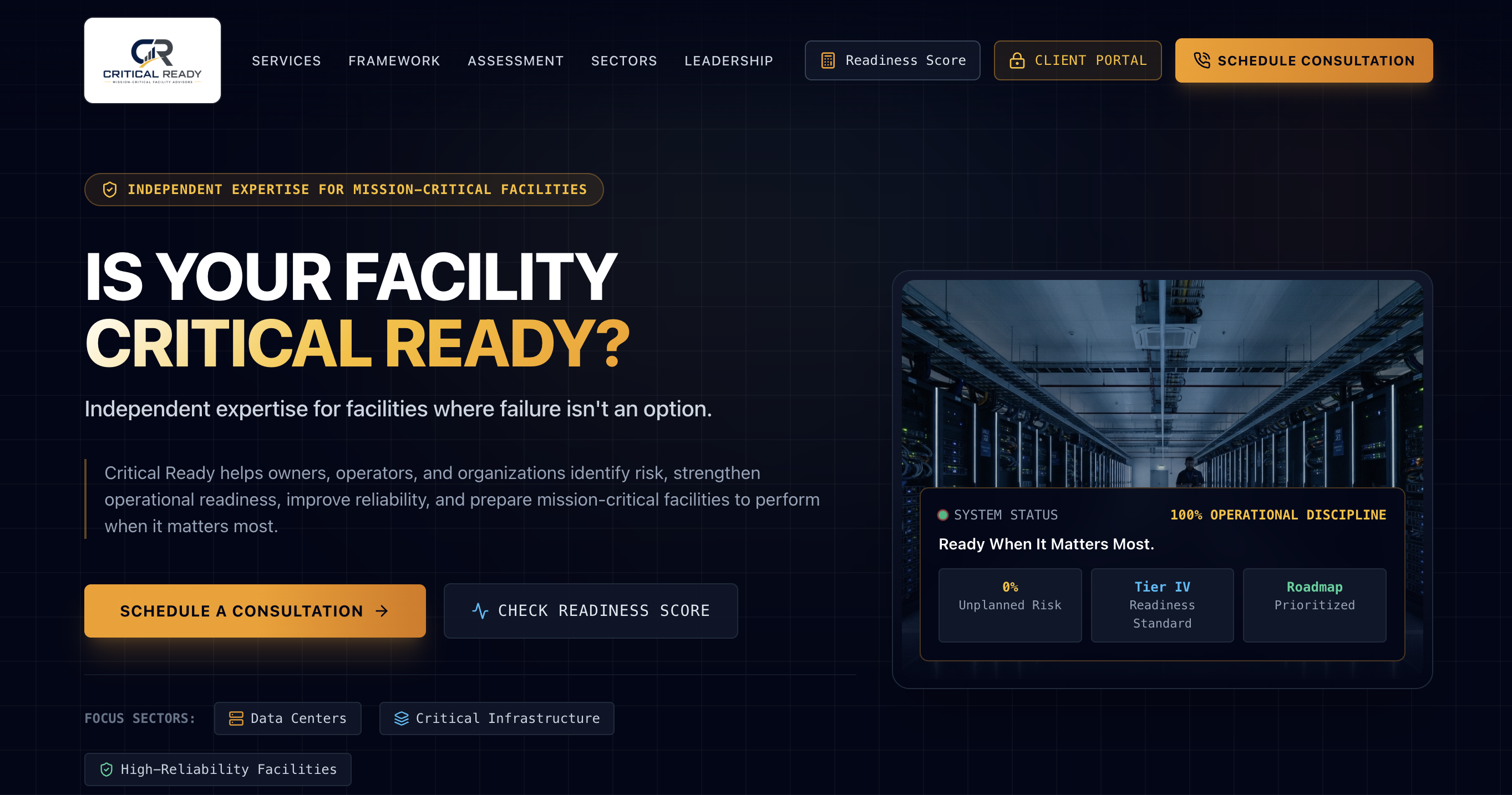 Critical Ready website preview